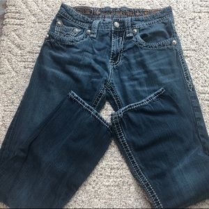 Men’s rock revival boot cut jeans